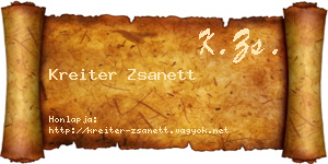 Kreiter Zsanett névjegykártya